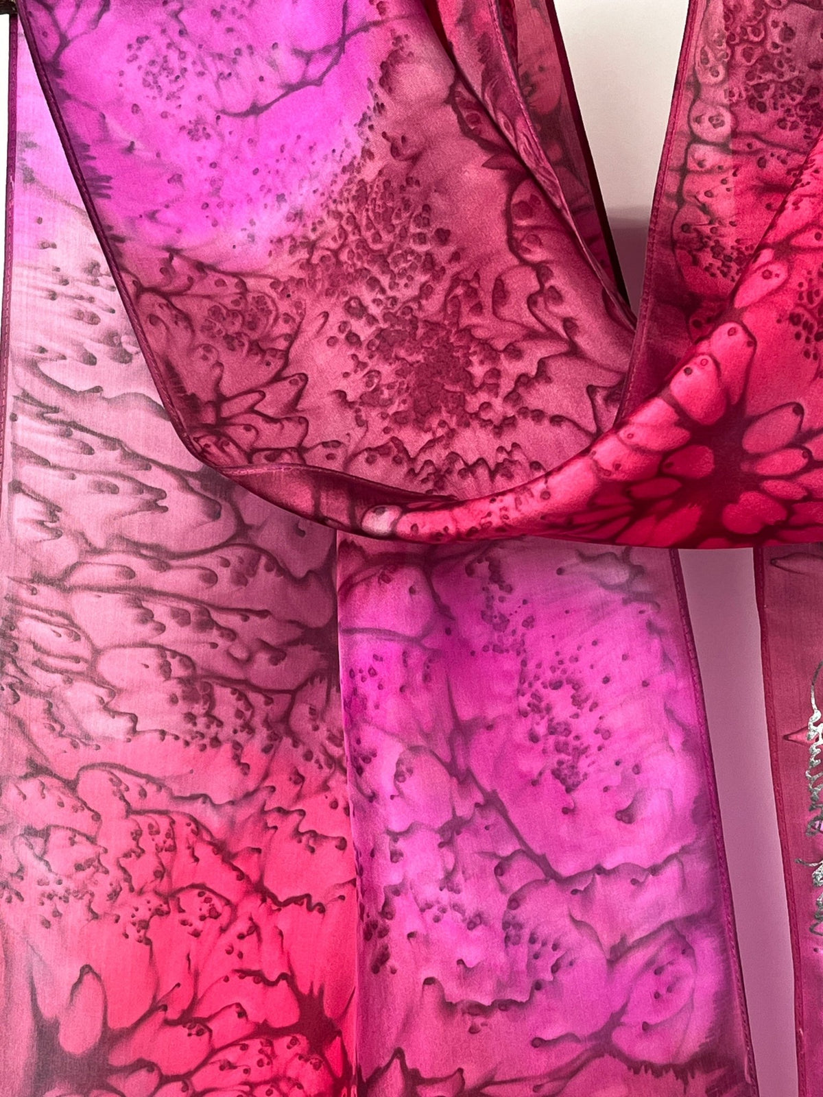 “Pretty in Pink Mermaid" - Hand-dyed Silk Scarf - $125 - Curious Cart