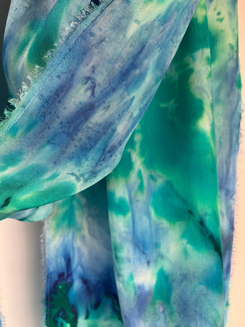 “Tropical Day Dream" - Hand-dyed Silk Scarf - $120 - Curious Cart