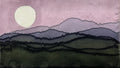 "Mountain Summer Moonrise” - Hand-dyed Silk Wall Hanging - $150 - Curious Cart