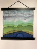 “Mountainscape Mini" - Painting on Silk - $125 - Curious Cart