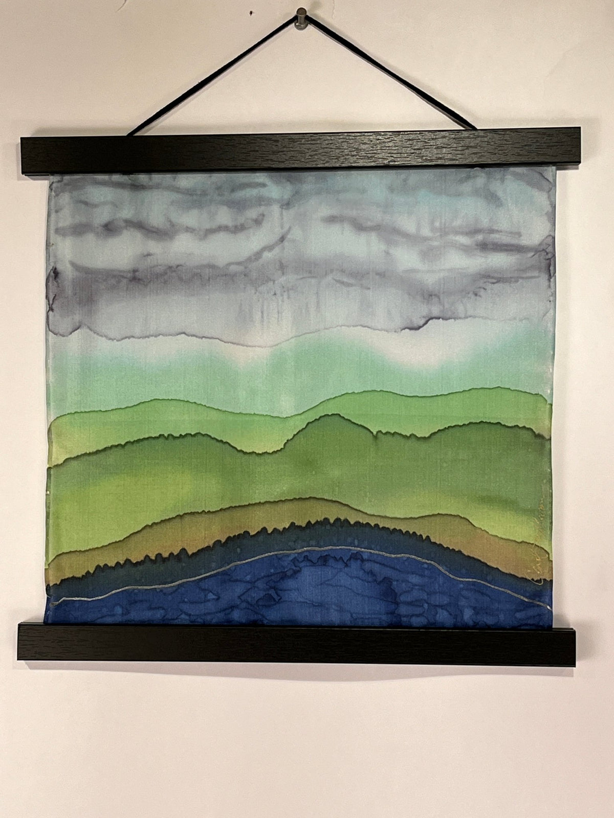 “Mountainscape Mini" - Painting on Silk - $125 - Curious Cart