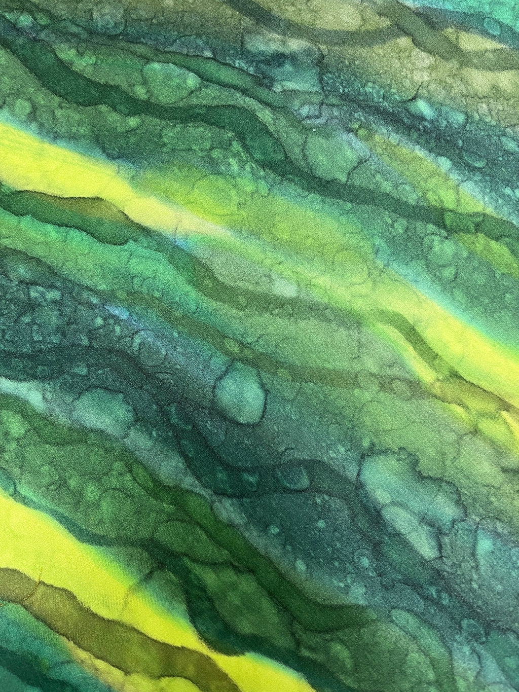 “Flow Abstract- Kelp Forest" - Hand-dyed Silk Scarf - $110 - Curious Cart