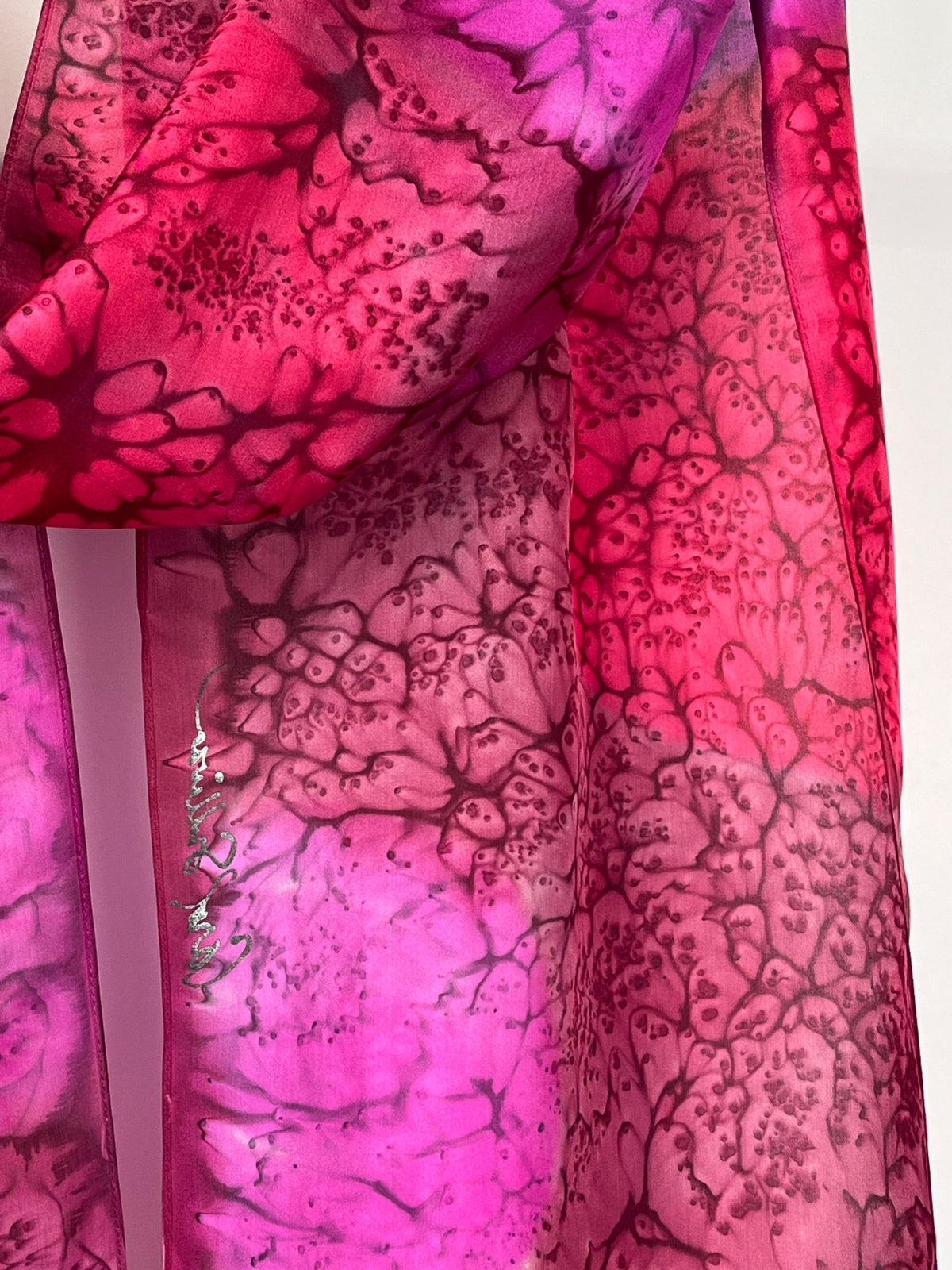 “Pretty in Pink Mermaid" - Hand-dyed Silk Scarf - $125 - Curious Cart