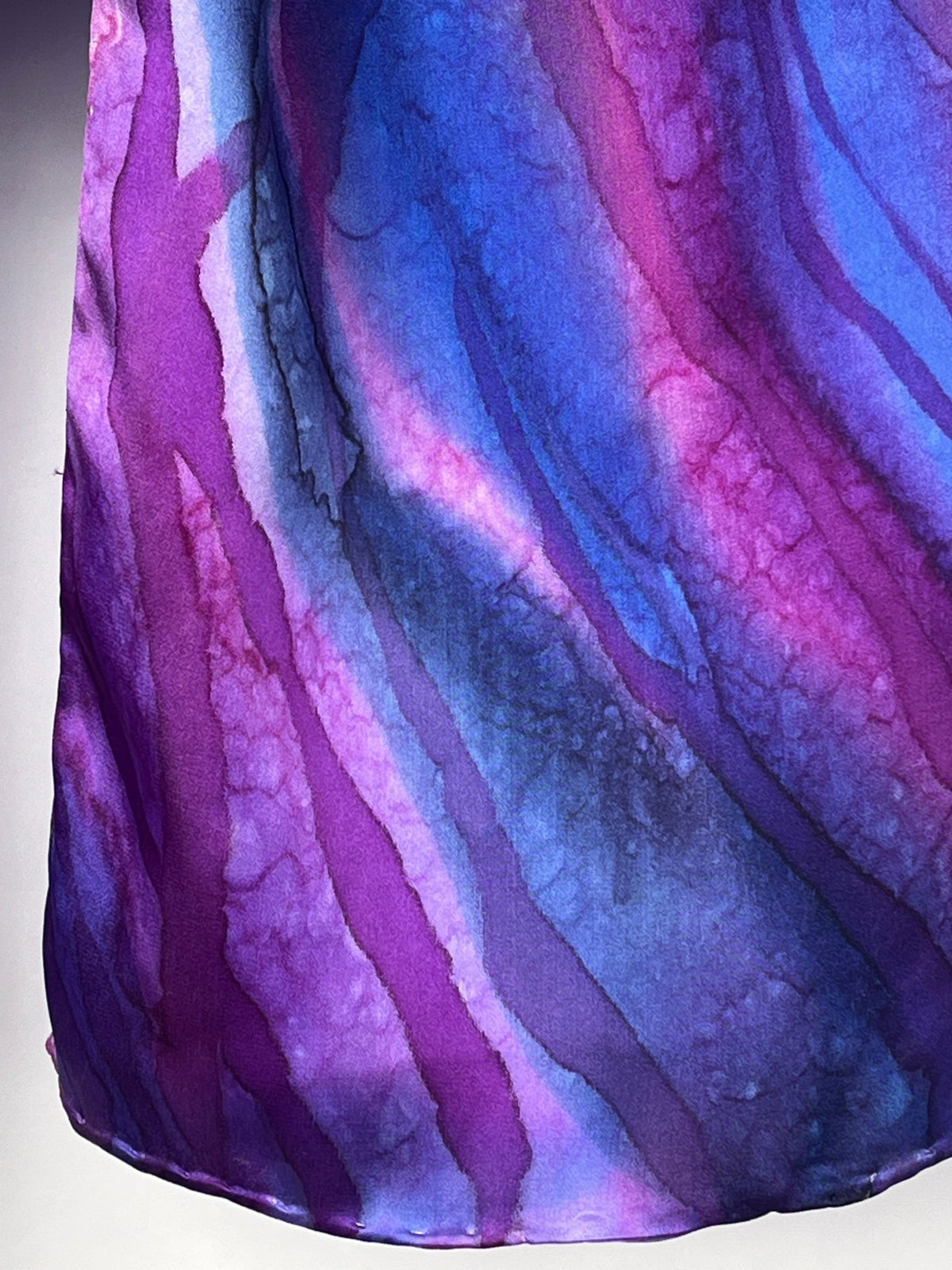 “Flow Abstract in Purple" - Hand-dyed Silk Scarf - $110 - Curious Cart