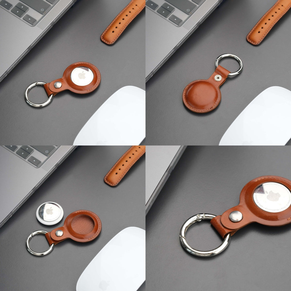 Saratoga Leather AirTag Holder - Curious Cart