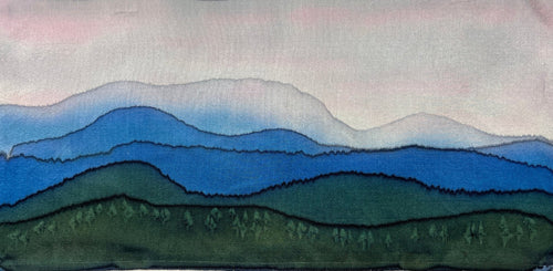 "Summer Mountain Morning” - Hand-dyed Silk Wall Hanging - $100 - Curious Cart