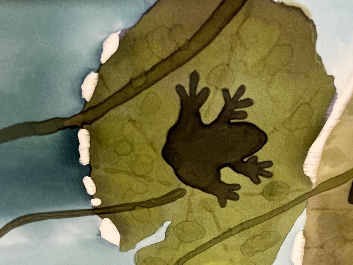 “Pond Life (small)” - Hand-dyed Silk Wall Hanging - $250 SOLD - Curious Cart