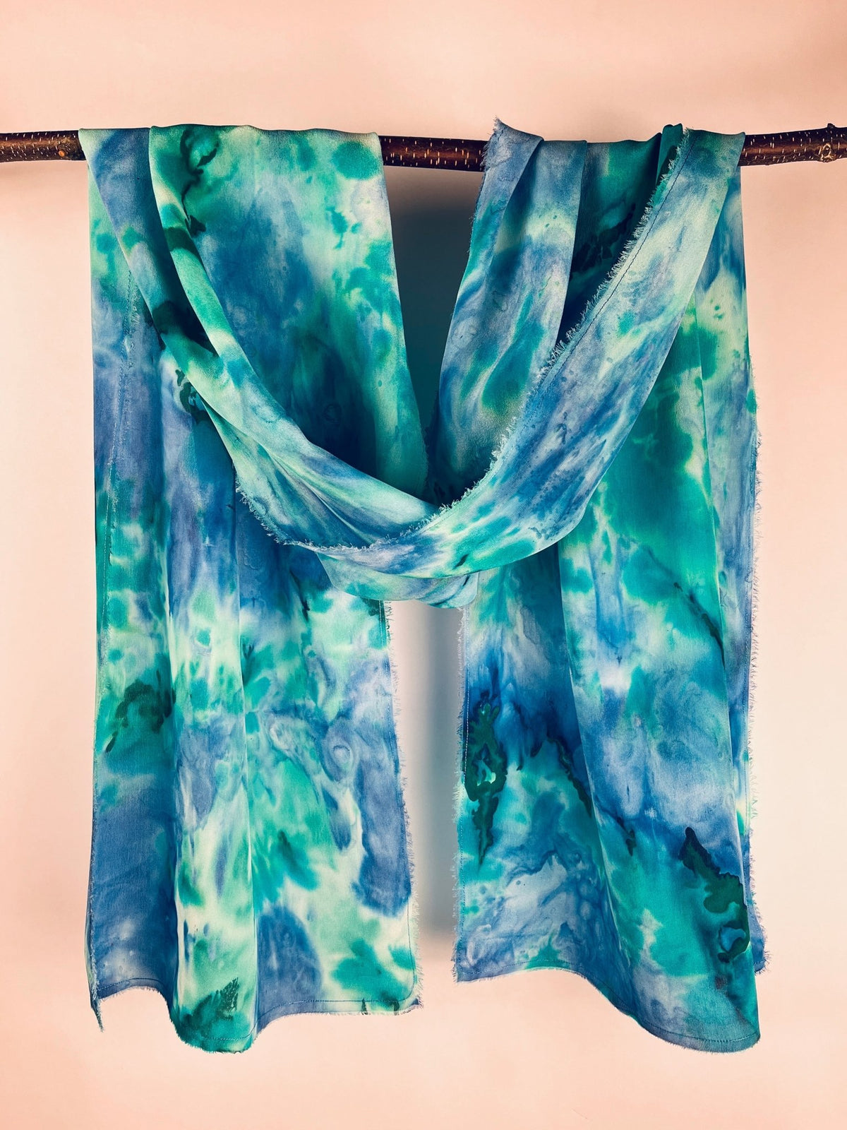 “Tropical Day Dream" - Hand-dyed Silk Scarf - $120 - Curious Cart
