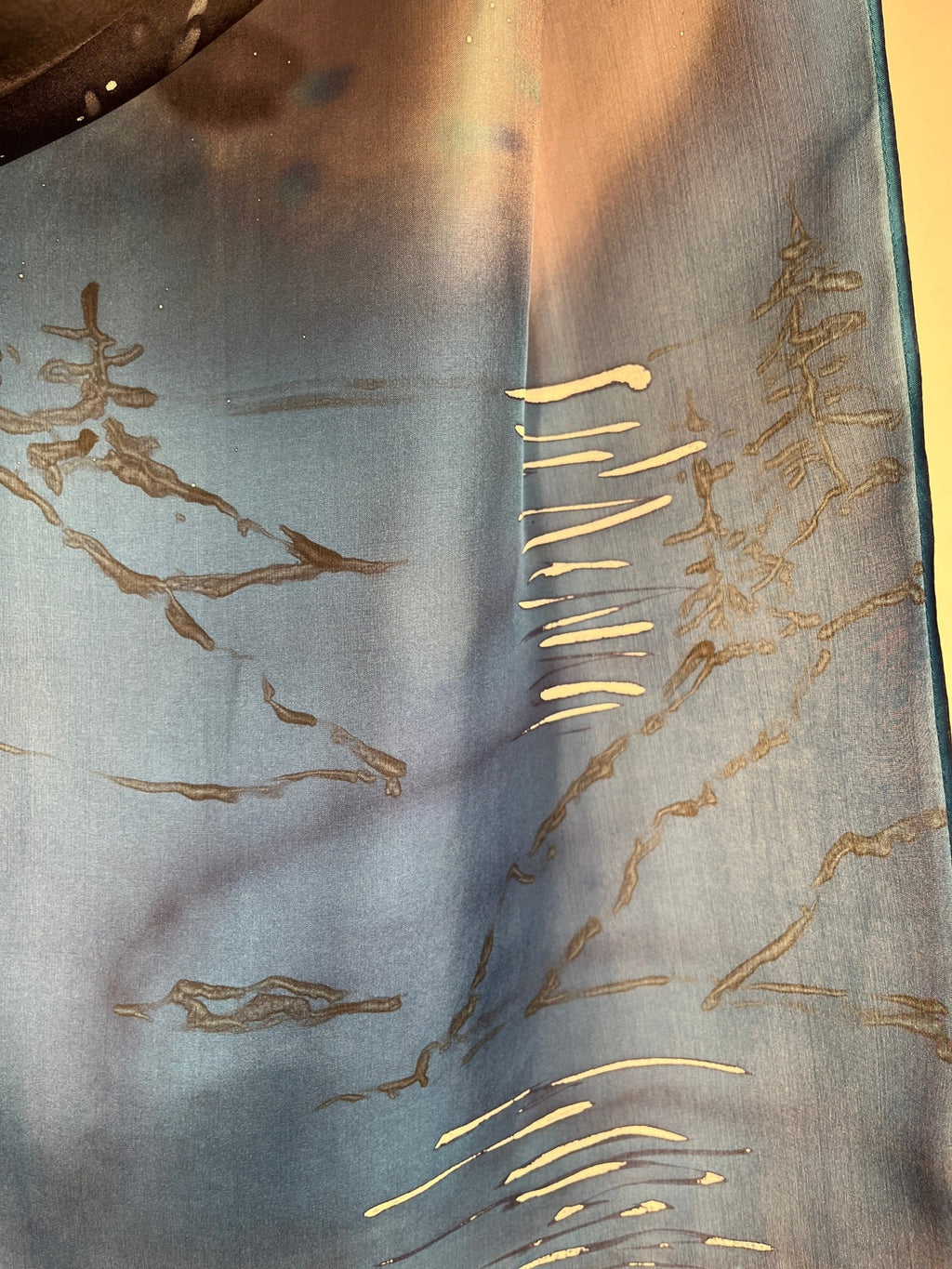 “Evening at the Coast" - Hand-dyed Silk Scarf - $125 - Curious Cart