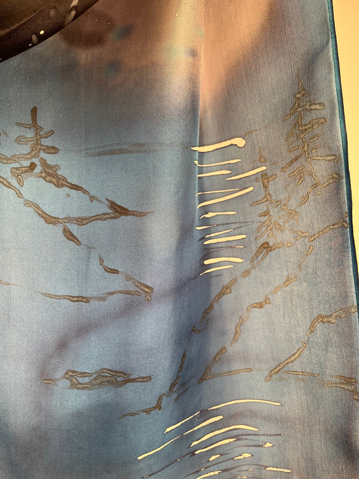 “Evening at the Coast" - Hand-dyed Silk Scarf - $125 - Curious Cart