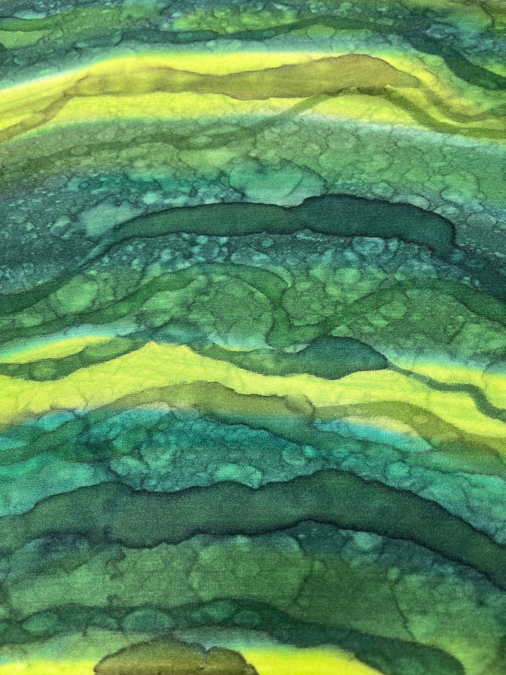 “Flow Abstract- Kelp Forest" - Hand-dyed Silk Scarf - $110 - Curious Cart