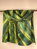 “Flow Abstract- Kelp Forest" - Hand-dyed Silk Scarf - $110 - Curious Cart