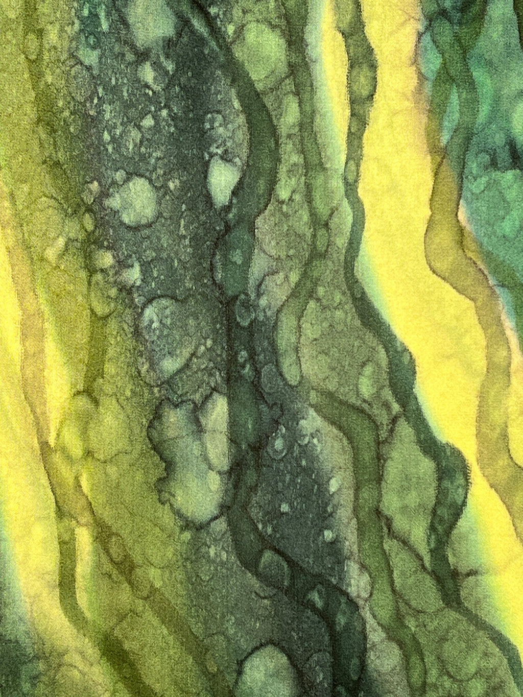 “Flow Abstract- Kelp Forest" - Hand-dyed Silk Scarf - $110 - Curious Cart