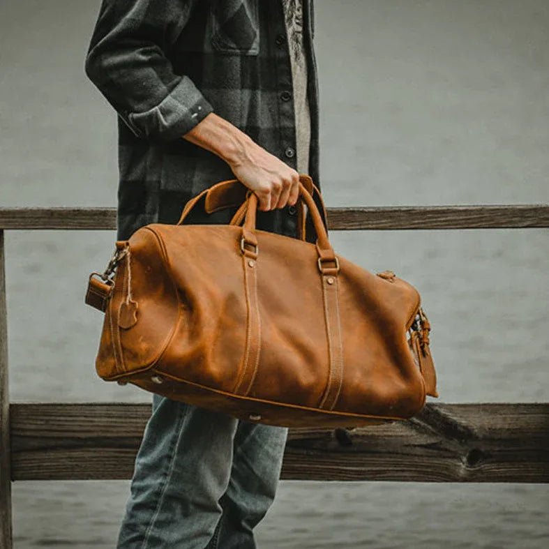 The Dagny Weekender | Large Leather Duffle Bag - Curious Cart