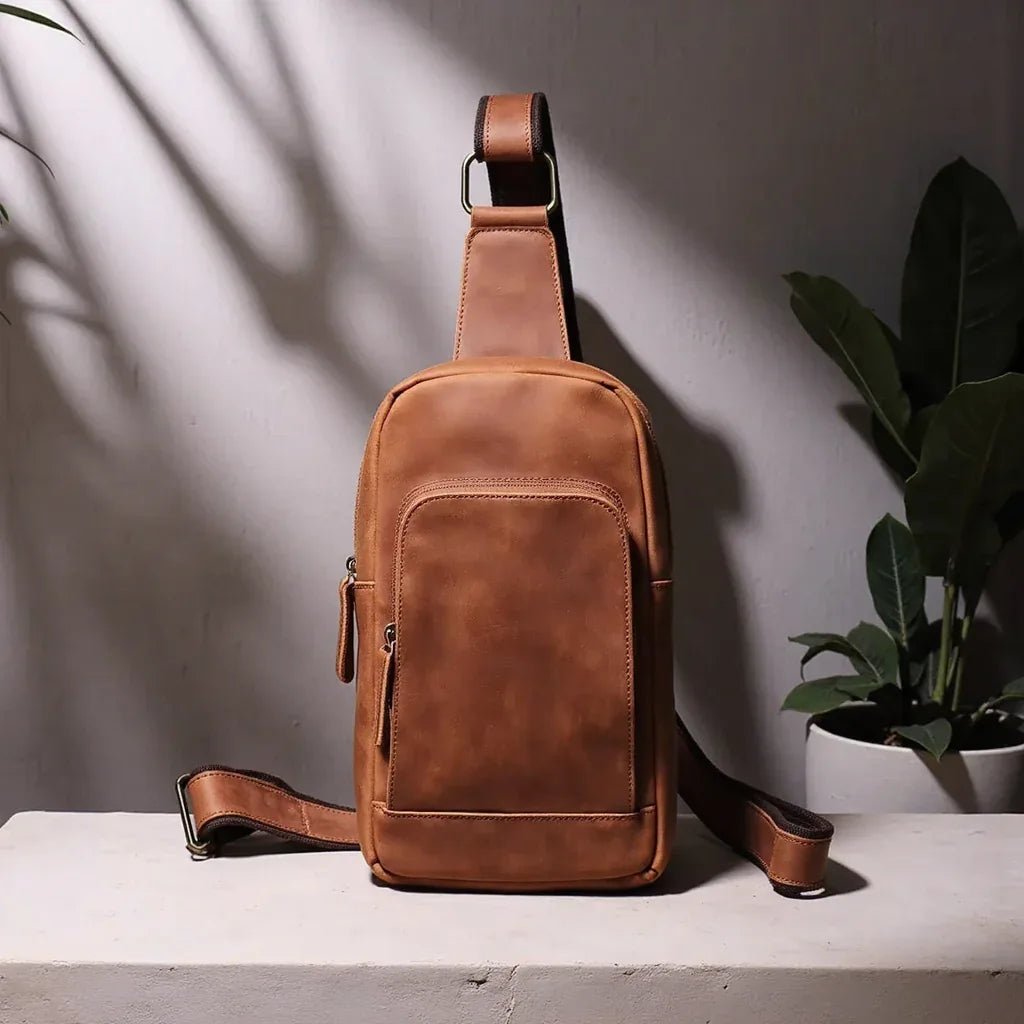 Erling Leather Sling Bag | Crossbody Leather Pack - Curious Cart