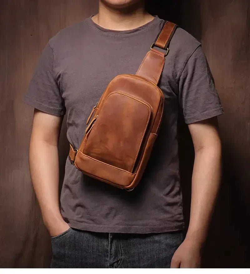 Erling Leather Sling Bag | Crossbody Leather Pack - Curious Cart