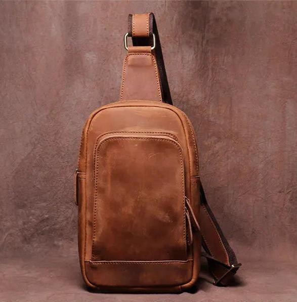 Erling Leather Sling Bag | Crossbody Leather Pack - Curious Cart