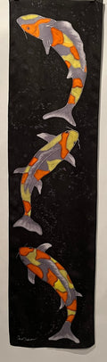 "Evening Koi” - Hand-dyed Silk Wall Hanging - $425 - Curious Cart