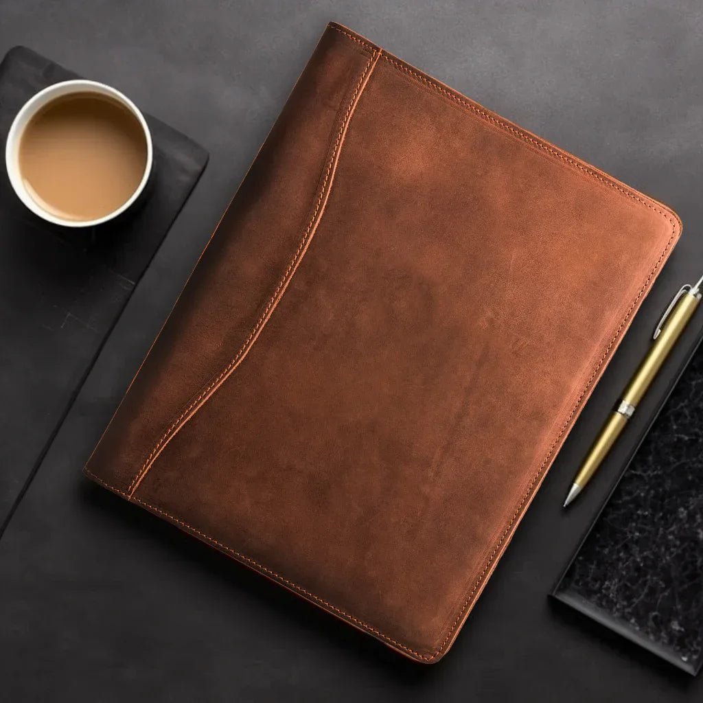 Falit Leather Folio | Handmade Leather Padfolio - Curious Cart