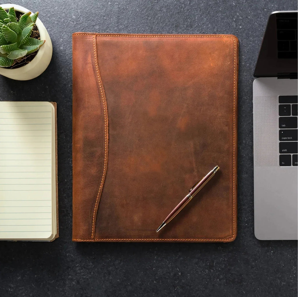 Falit Leather Folio | Handmade Leather Padfolio - Curious Cart