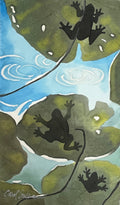 “Pond Life (small)” - Hand-dyed Silk Wall Hanging - $250 SOLD - Curious Cart