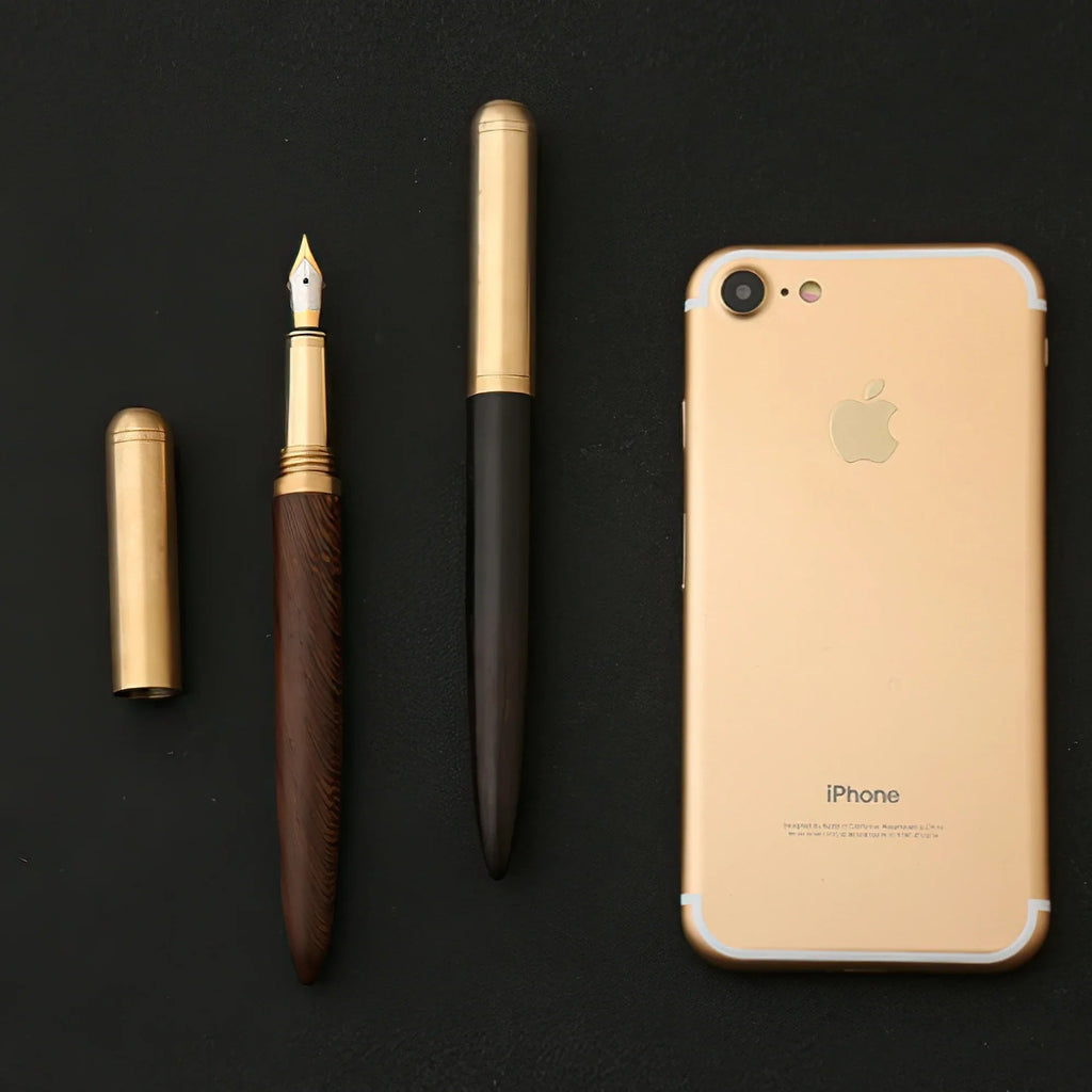 The Hemmingway | Handmade Wood and Brass Fountain Pen - Curious Cart