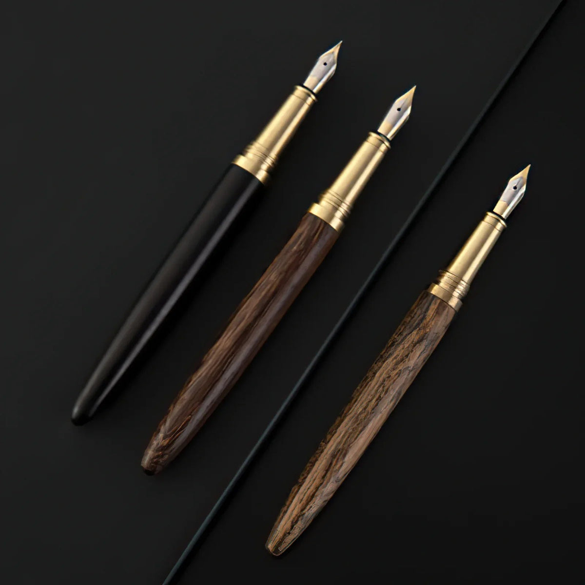 The Hemmingway | Handmade Wood and Brass Fountain Pen - Curious Cart