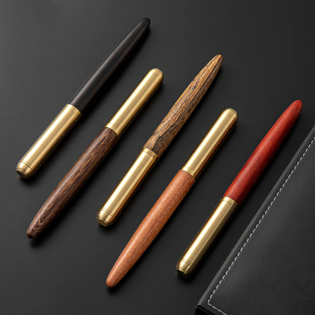 The Hemmingway | Handmade Wood and Brass Fountain Pen - Curious Cart