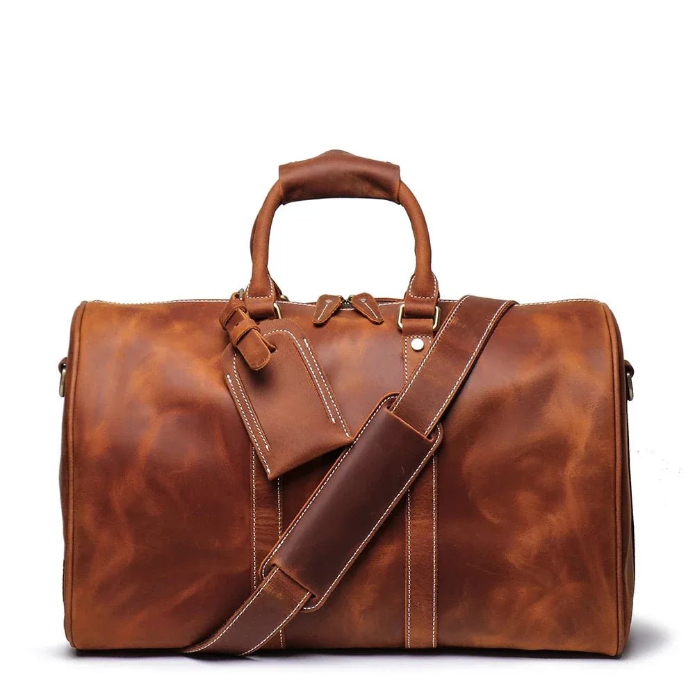 The Brandt Weekender | Small Leather Duffle Bag - Curious Cart