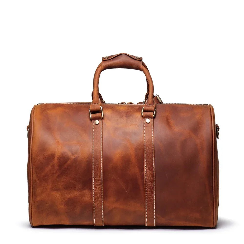 The Brandt Weekender | Small Leather Duffle Bag - Curious Cart