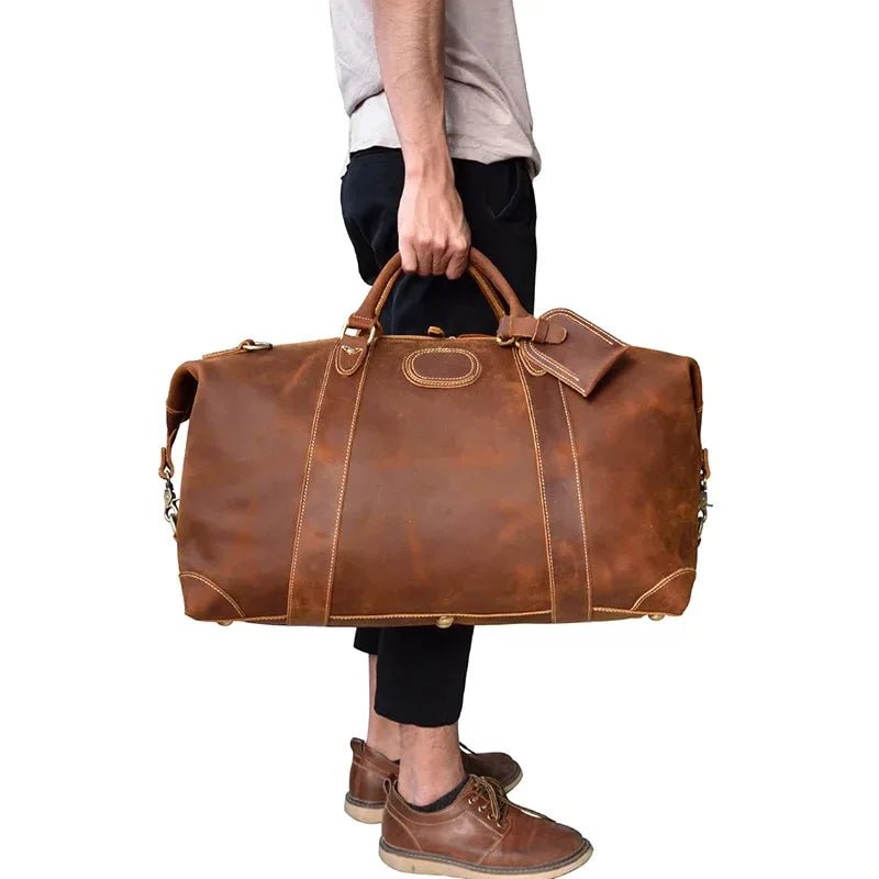 The Eira Duffle Bag | Vintage Leather Weekender - Curious Cart