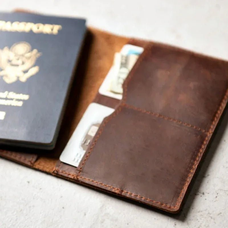 Priam Handmade Leather Passport Cover - Curious Cart