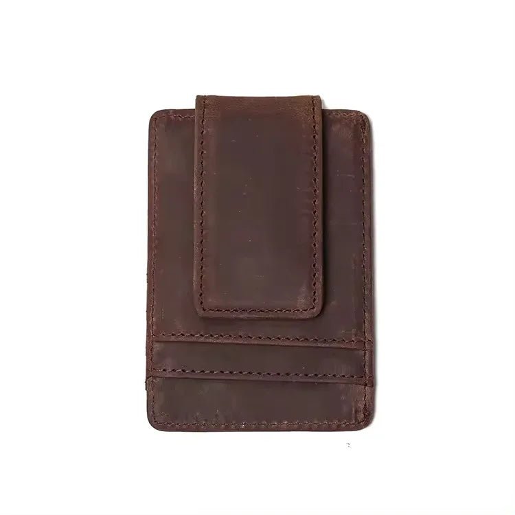 The Walden | Handmade Leather Front Pocket Wallet with Money Clip - Curious Cart