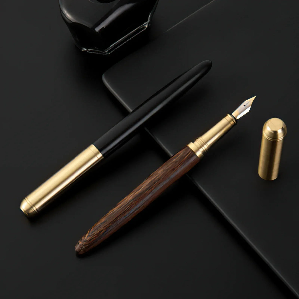 The Hemmingway | Handmade Wood and Brass Fountain Pen - Curious Cart