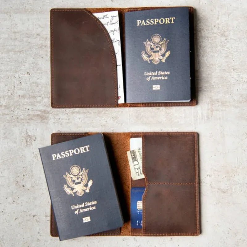 Priam Handmade Leather Passport Cover - Curious Cart
