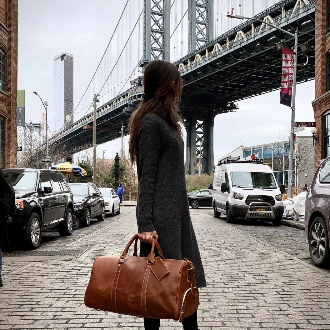 The Dagny Weekender | Large Leather Duffle Bag - Curious Cart