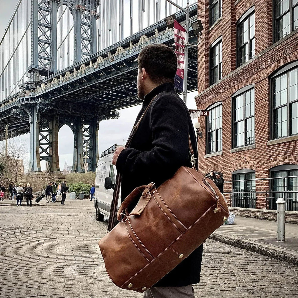 The Dagny Weekender | Large Leather Duffle Bag - Curious Cart