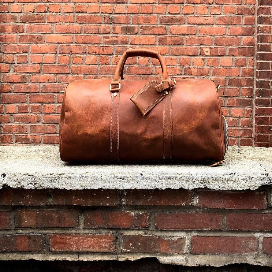 The Dagny Weekender | Large Leather Duffle Bag - Curious Cart