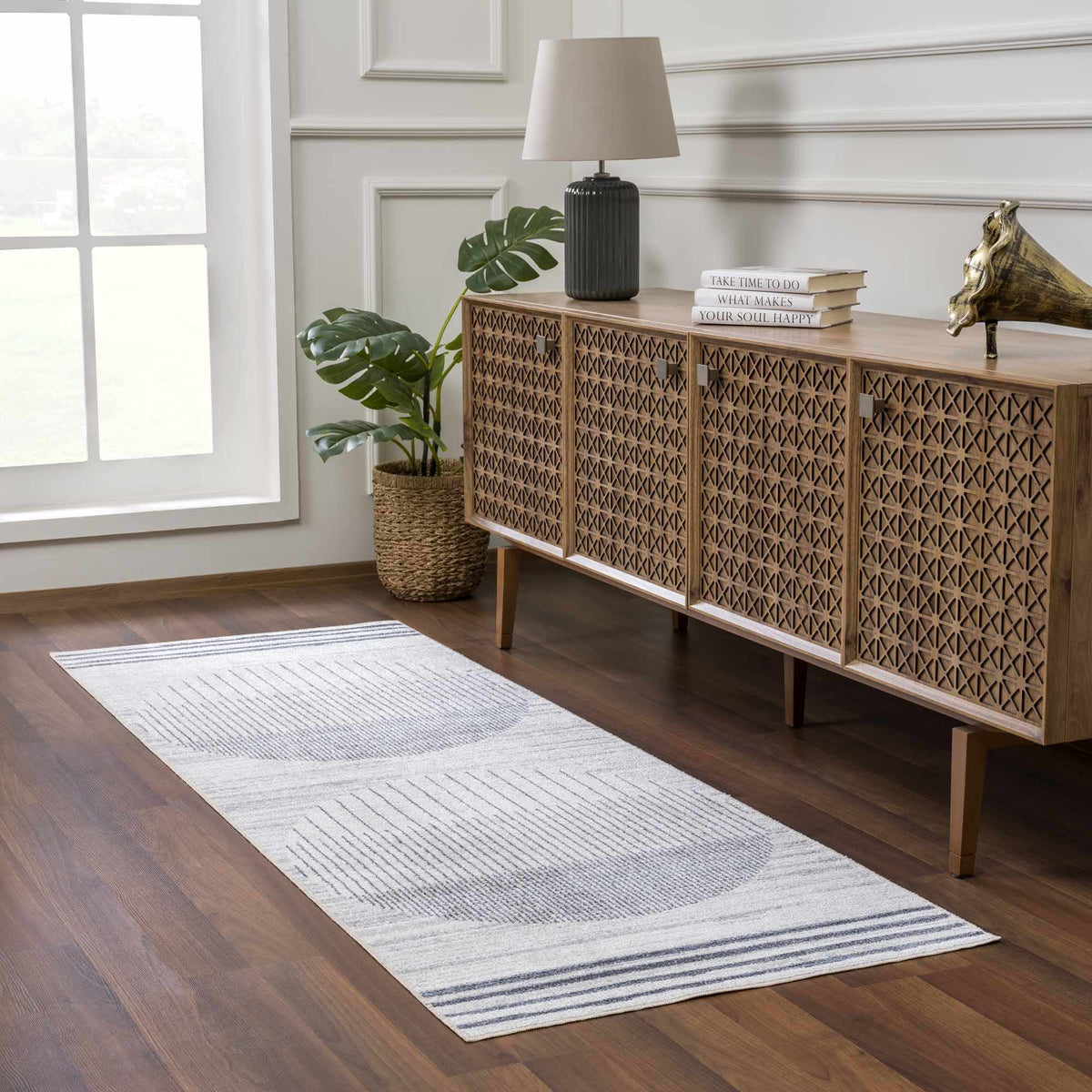 Thad Medium Gray Washable Area Rug - Curious Cart