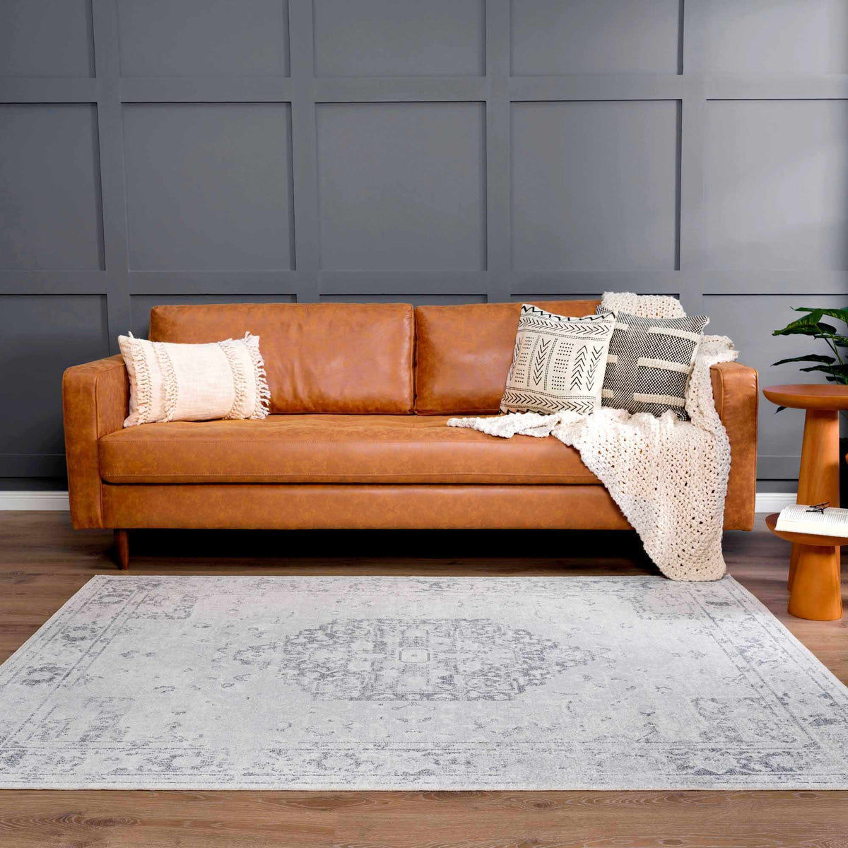Akram Antrasit Flat Pile Washable Rug - Curious Cart