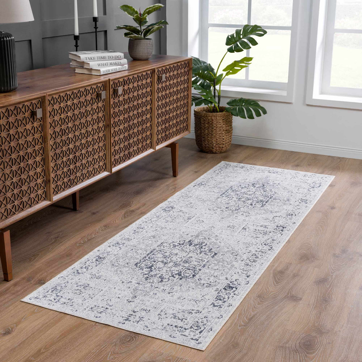 Akram Antrasit Flat Pile Washable Rug - Curious Cart