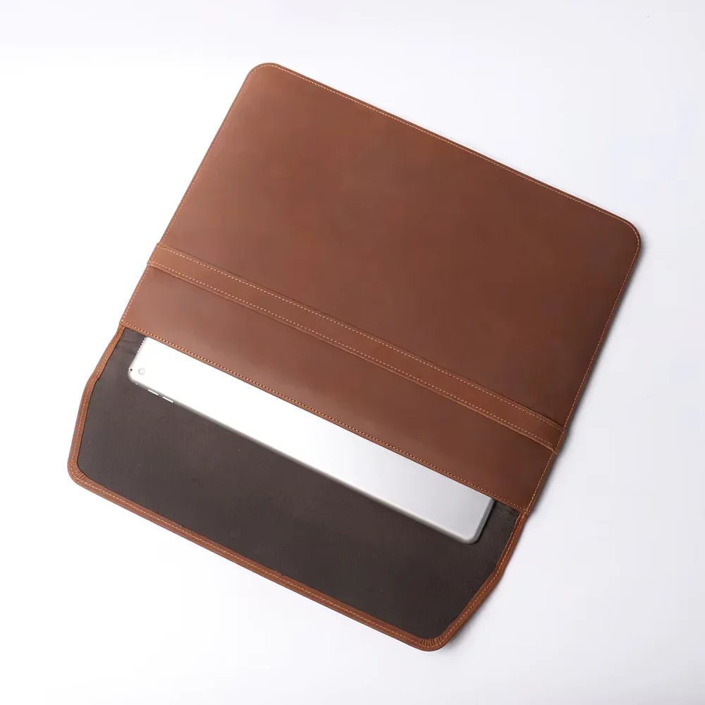 The Runa Leather Laptop Sleeve - Curious Cart