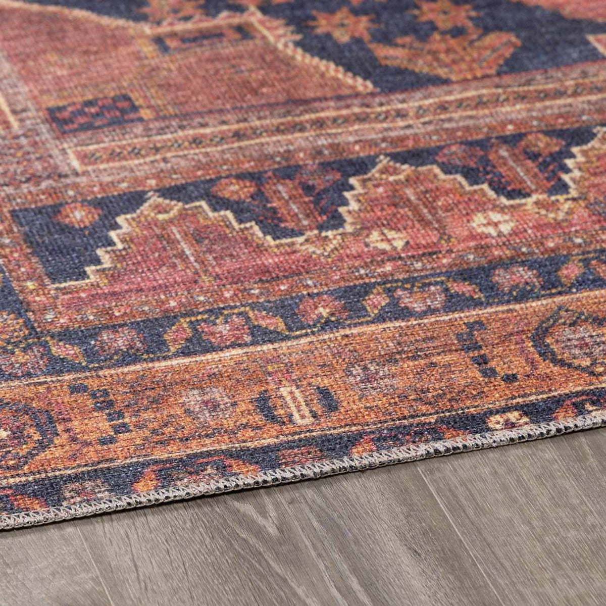 Malamote Vintage Flat Pile Washable Rug - Curious Cart