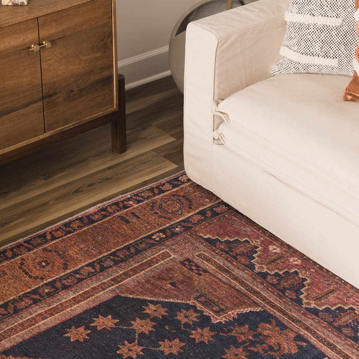 Malamote Vintage Flat Pile Washable Rug - Curious Cart
