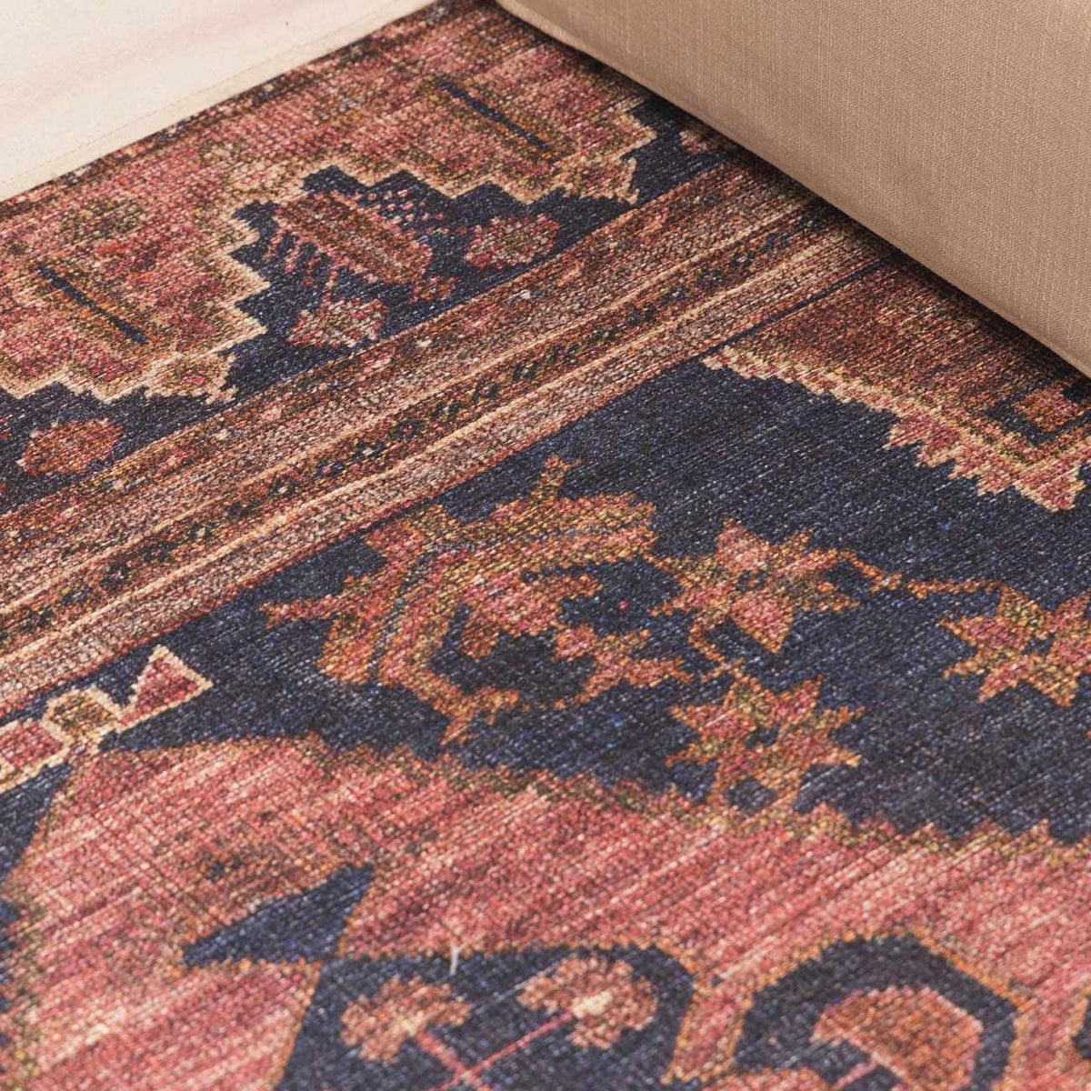 Malamote Vintage Flat Pile Washable Rug - Curious Cart