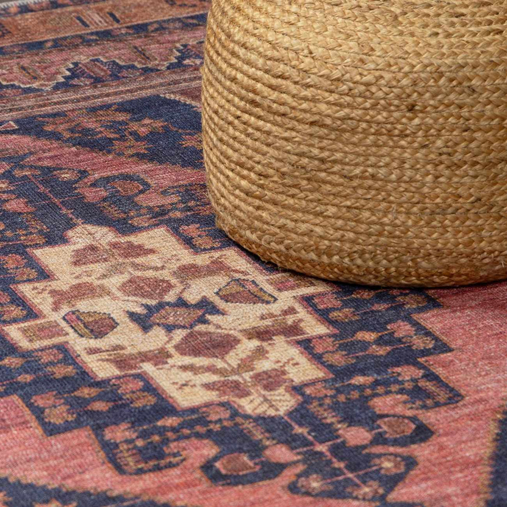 Malamote Vintage Flat Pile Washable Rug - Curious Cart