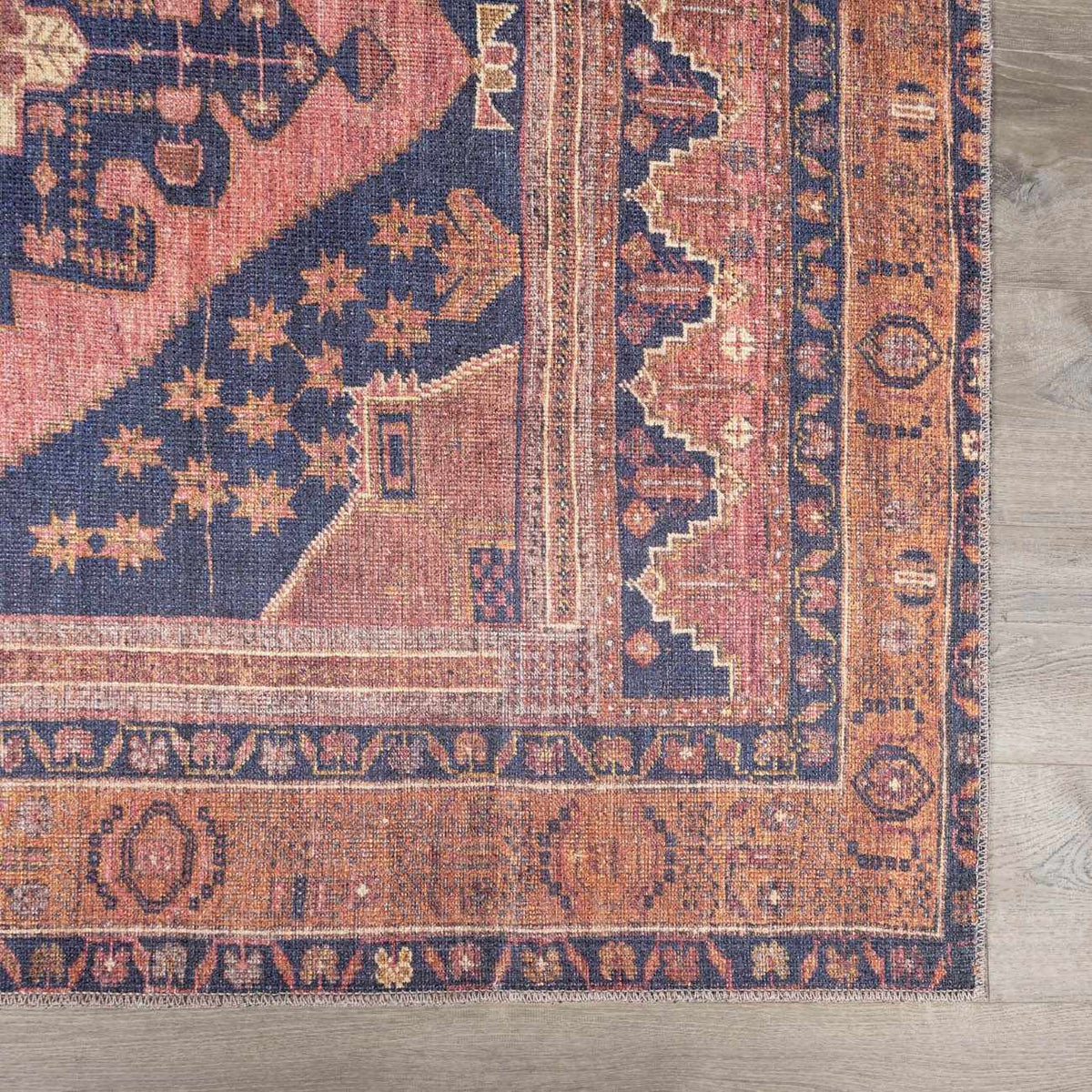 Malamote Vintage Flat Pile Washable Rug - Curious Cart
