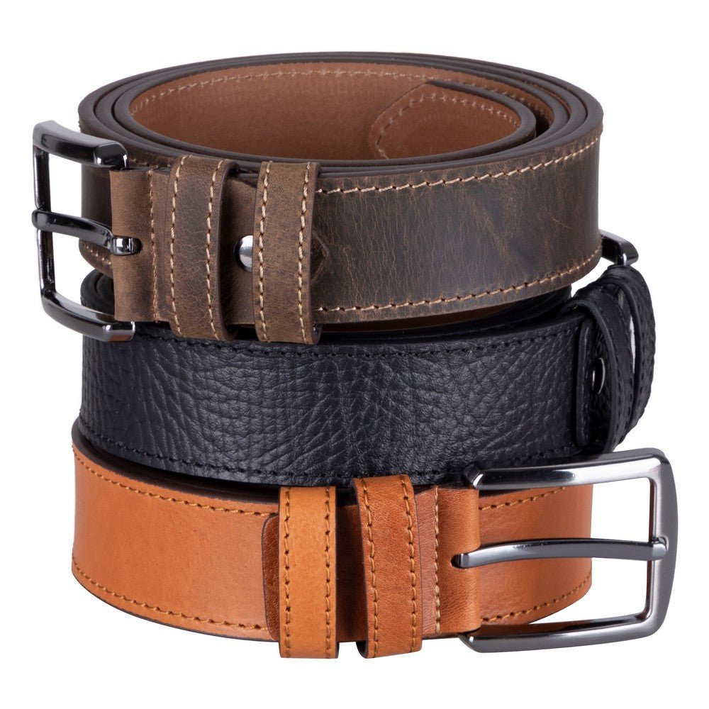 Globe Genuine Leather Belt – Handmade Premium Men’s Belt with Heavy-Duty Metal Buckle - Curious Cart