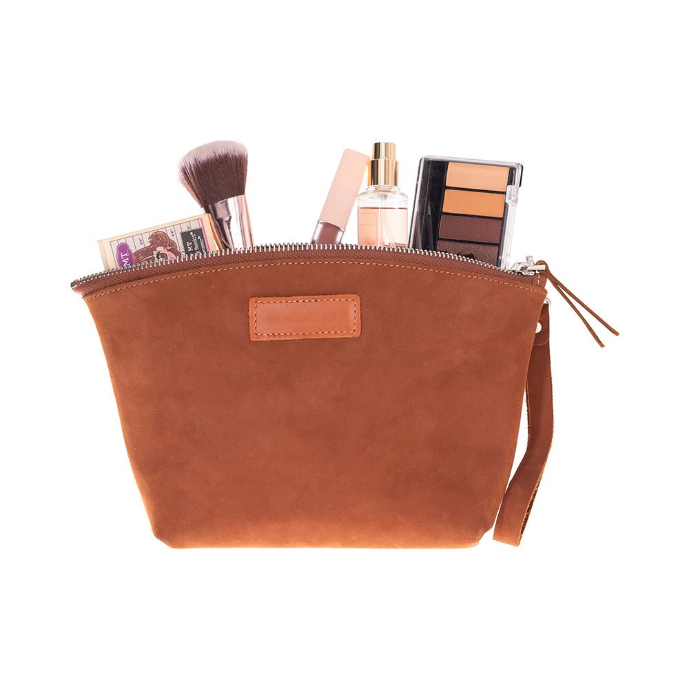 Avondale Premium Leather Dopp Kit - Travel Makeup Bag for Men & Women - Curious Cart