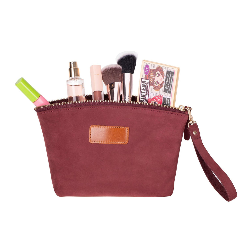 Avondale Premium Leather Dopp Kit - Travel Makeup Bag for Men & Women - Curious Cart